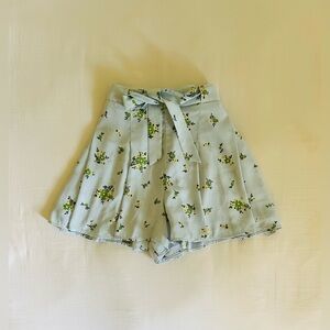 Aritzia Sunday Best Sky Blue Floral Westley Shorts